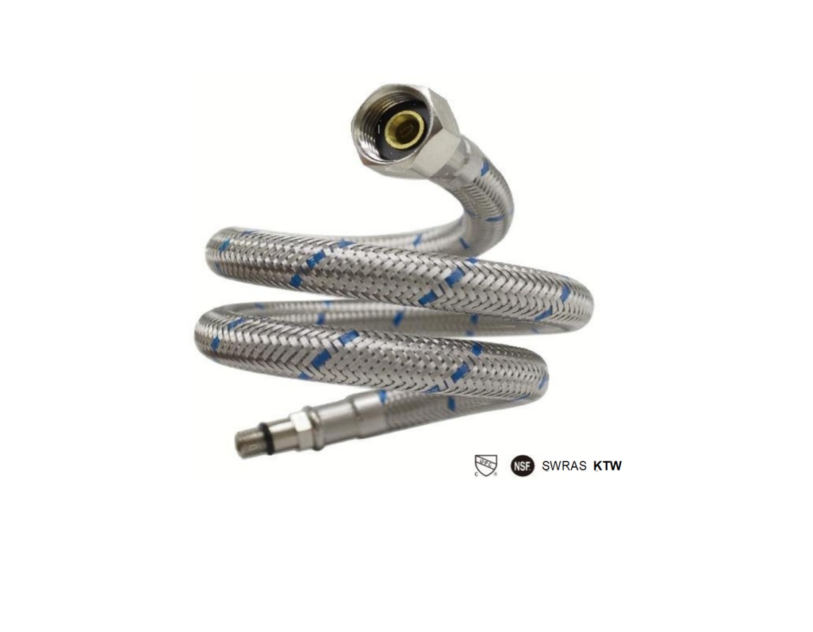 黄铜接头不锈钢水龙头管(Brass Finish Stainless Steel Braided Faucet Hose)